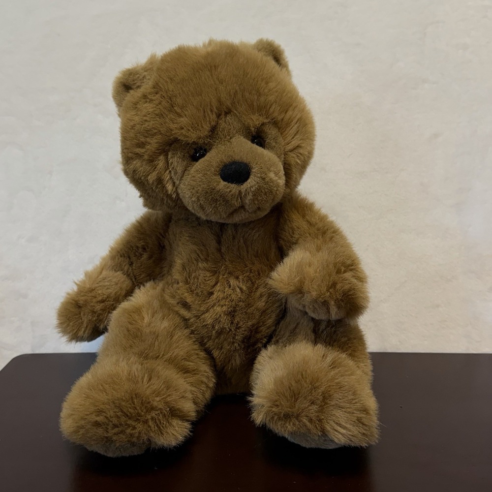 Plush Brown Teddy Bear Stuffed Animal With Black Paw Pads DGE Corp 14" So Soft